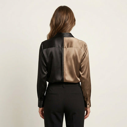 Willow | Two-Tone Satin Blouse