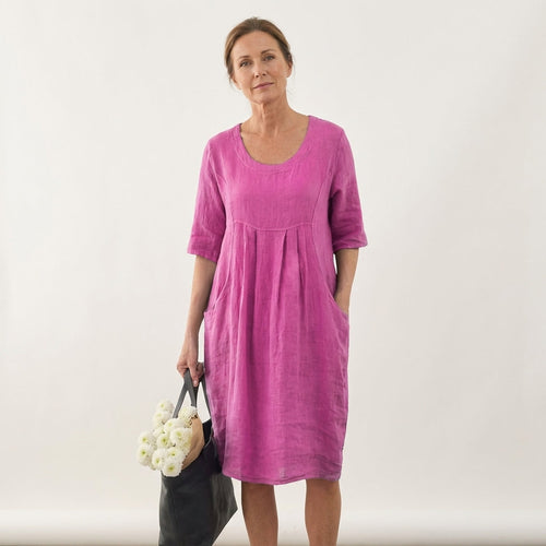 Dahlia | Linen-Look Midi Dress