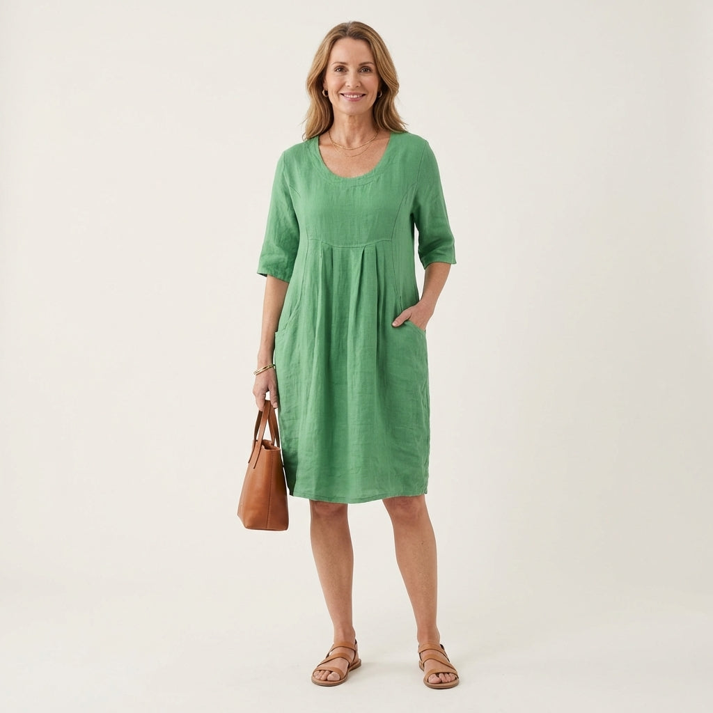Dahlia | Linen-Look Midi Dress