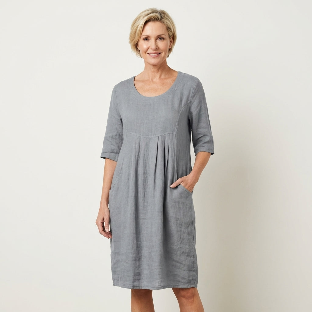 Dahlia | Linen-Look Midi Dress