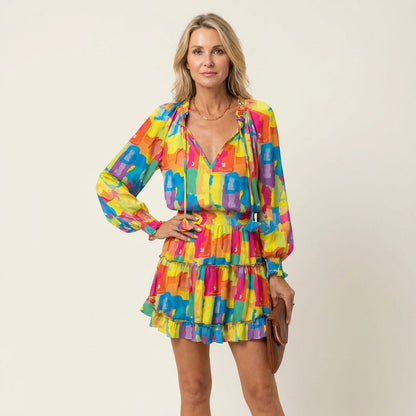 Esmeralda | Ruffle-Hem Mini Dress