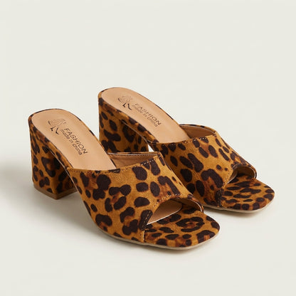 Ariadne | Leopard Print Block Heel Mule