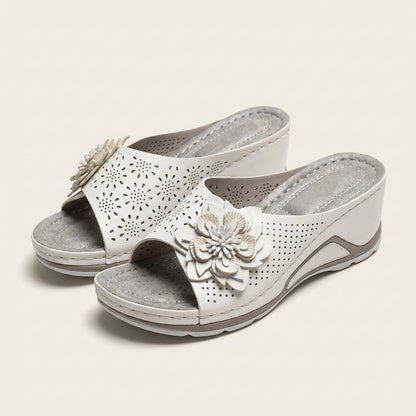 Aurora | Flower-Detail Orthopedic Wedge Sandal