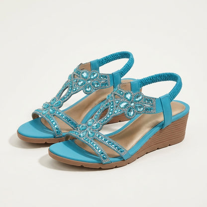 Nova | Crystal-Embellished Orthopedic Wedge Sandal