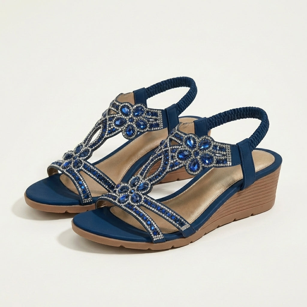 Nova | Crystal-Embellished Orthopedic Wedge Sandal