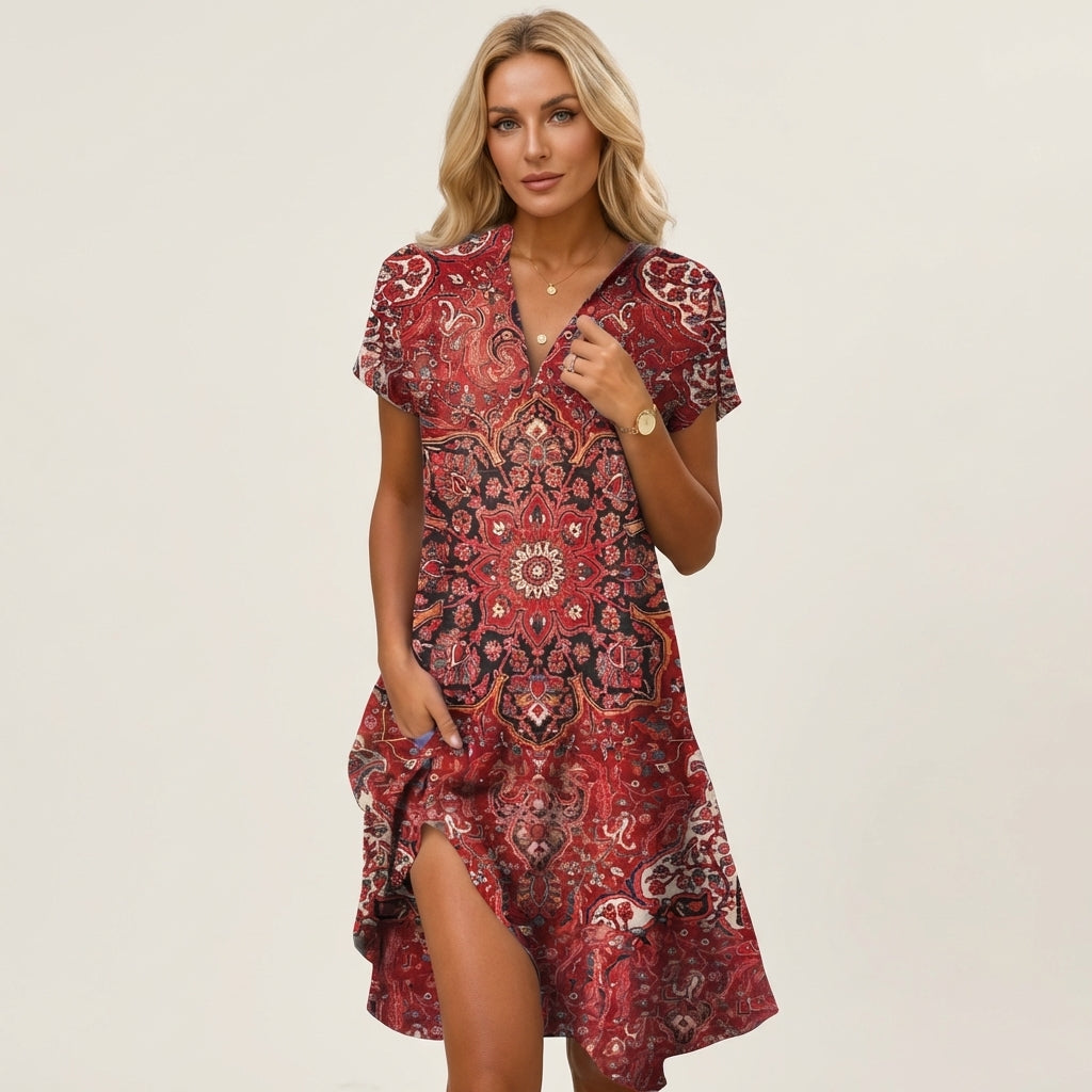 Marryl | V-Neck Print Dress