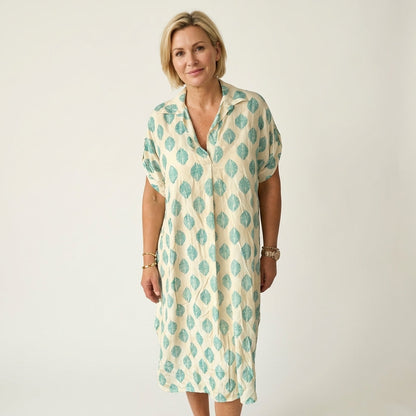 Beatrice | Collar Print Shirt Dress