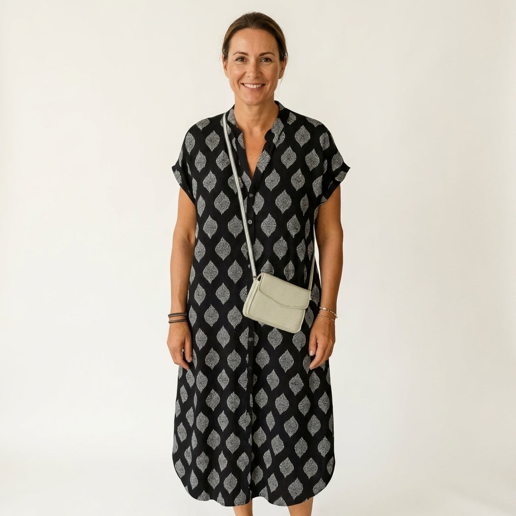 Beatrice | Collar Print Shirt Dress