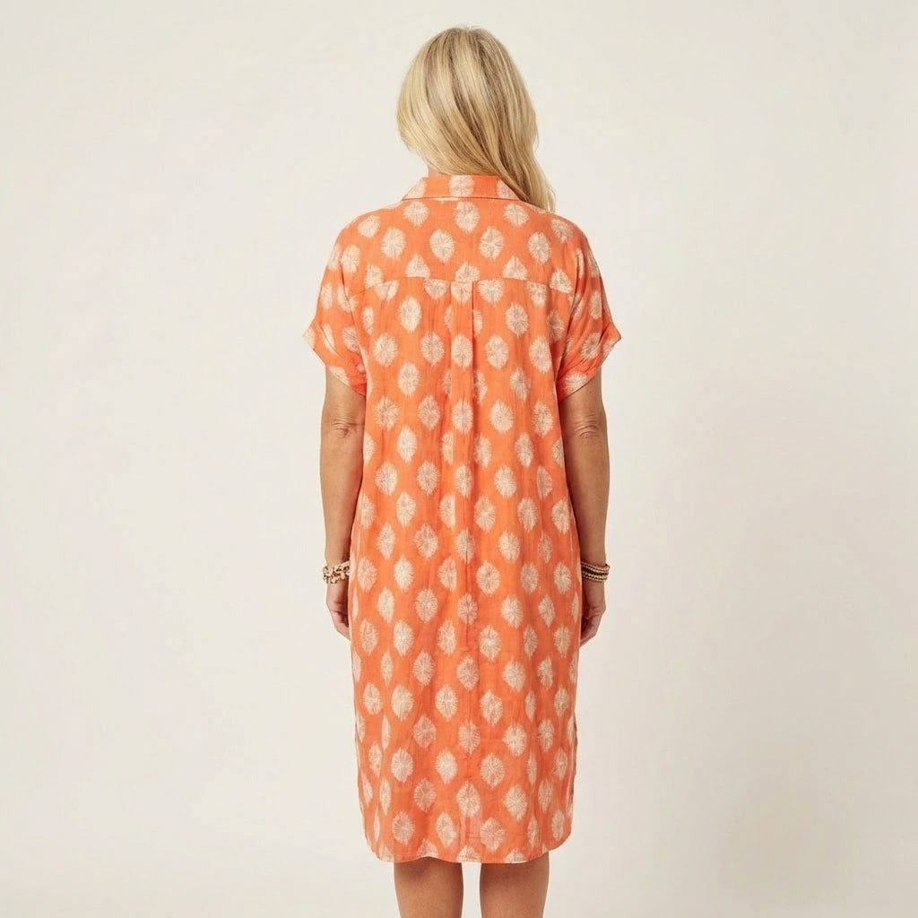 Beatrice | Collar Print Shirt Dress