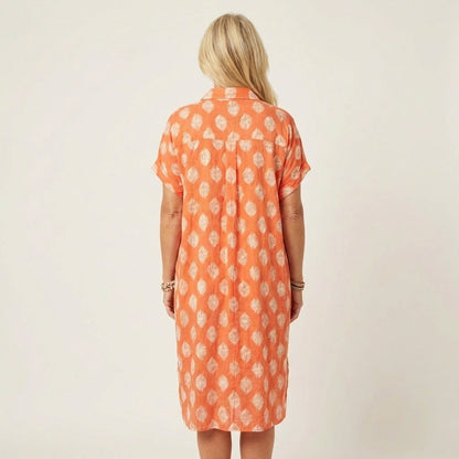 Beatrice | Collar Print Shirt Dress
