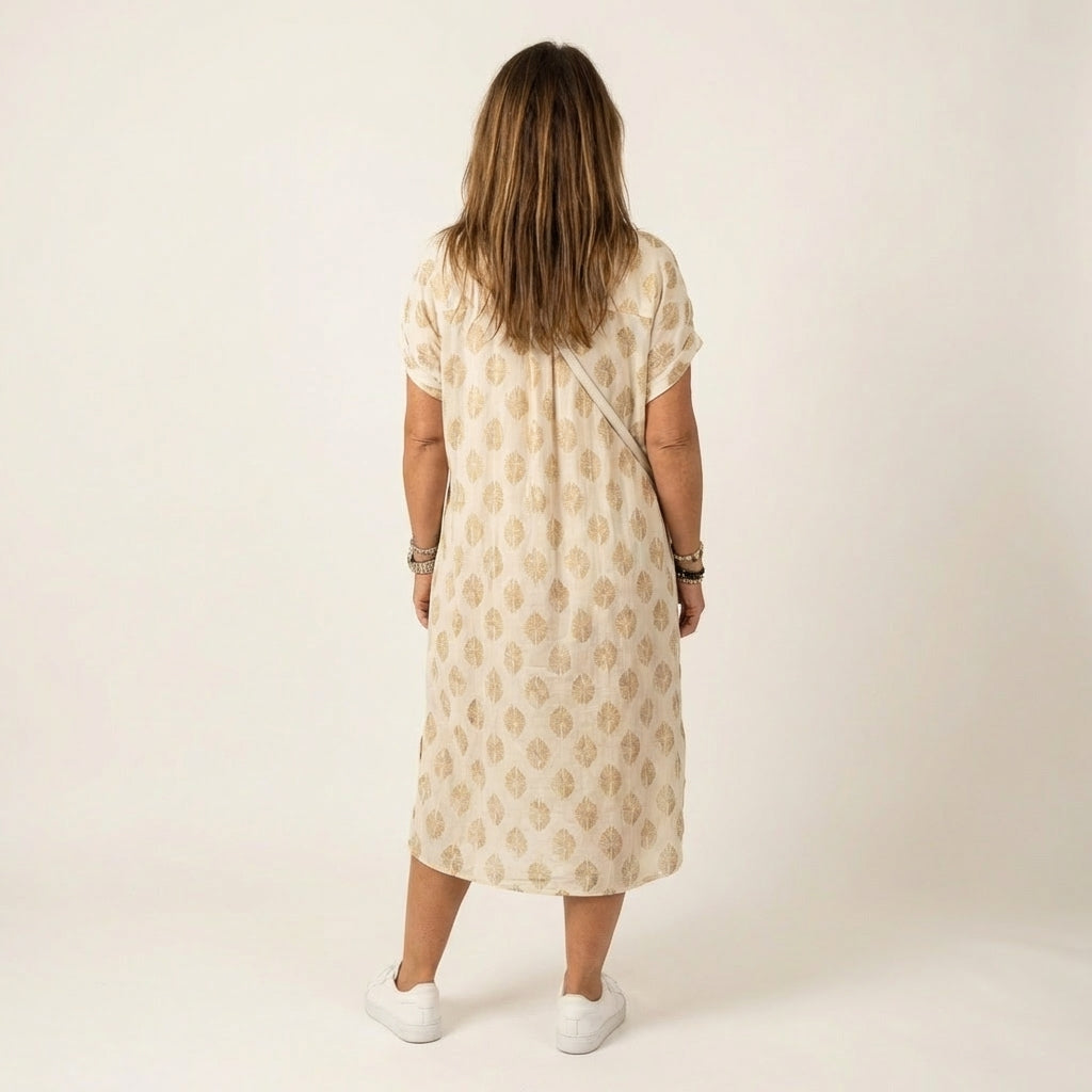 Beatrice | Collar Print Shirt Dress