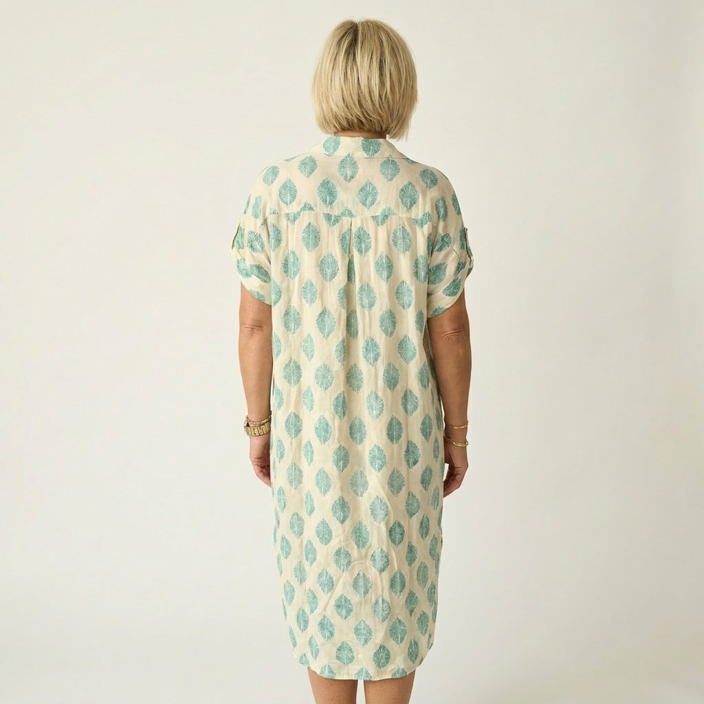 Beatrice | Collar Print Shirt Dress