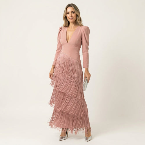 Brielle | Tiered Fringe Maxi Dress
