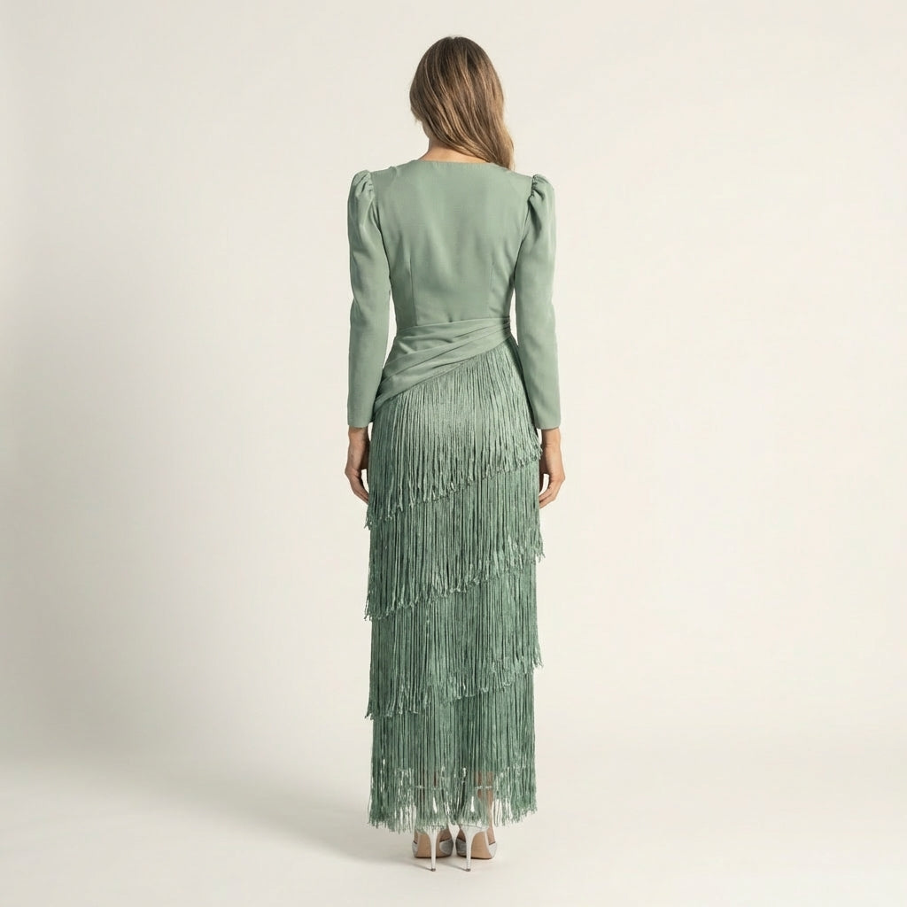 Brielle | Tiered Fringe Maxi Dress
