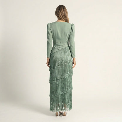 Brielle | Tiered Fringe Maxi Dress