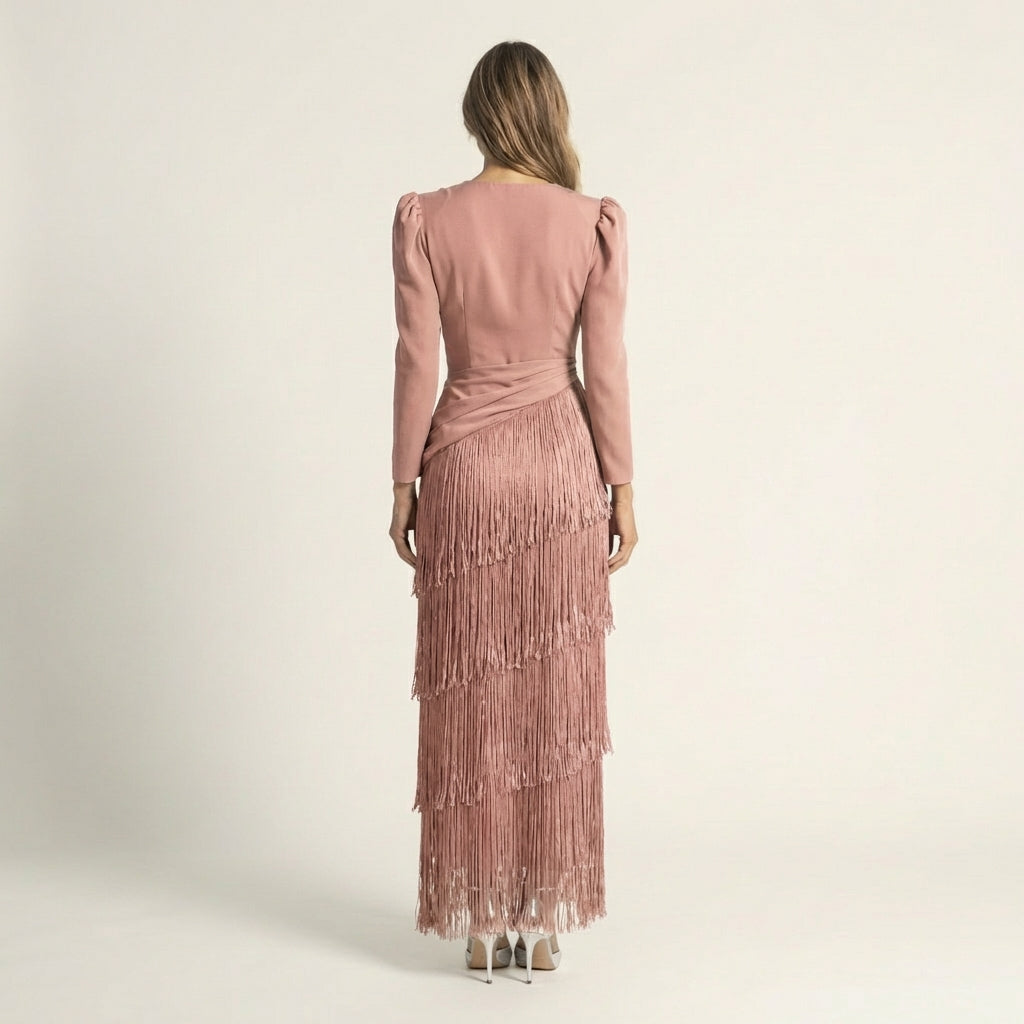 Brielle | Tiered Fringe Maxi Dress