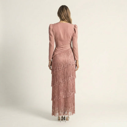 Brielle | Tiered Fringe Maxi Dress
