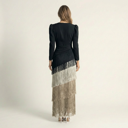 Brielle | Tiered Fringe Maxi Dress