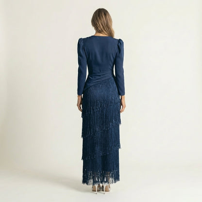 Brielle | Tiered Fringe Maxi Dress