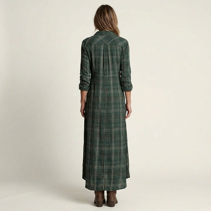 Kaylin | Plaid Shirt Maxi Dress