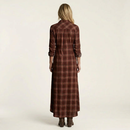Kaylin | Plaid Shirt Maxi Dress