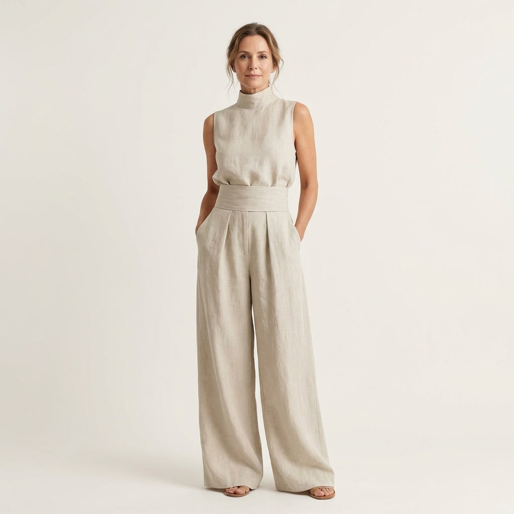 Cayetana | Linen-Cotton Wide-Leg Set