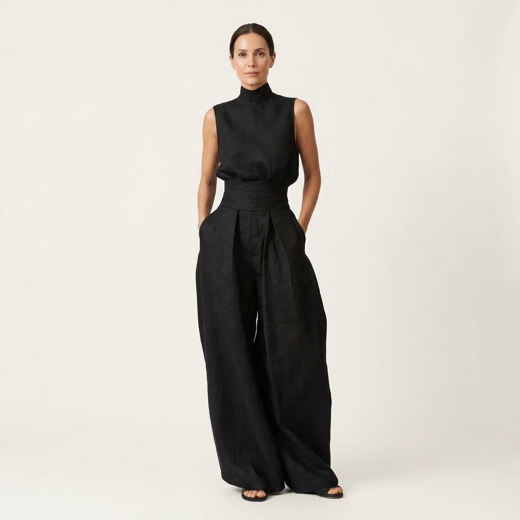 Cayetana | Linen-Cotton Wide-Leg Set