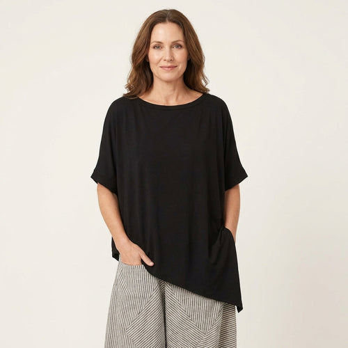Evangeline | Cotton Asymmetric T-Shirt