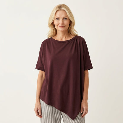 Evangeline | Cotton Asymmetric T-Shirt