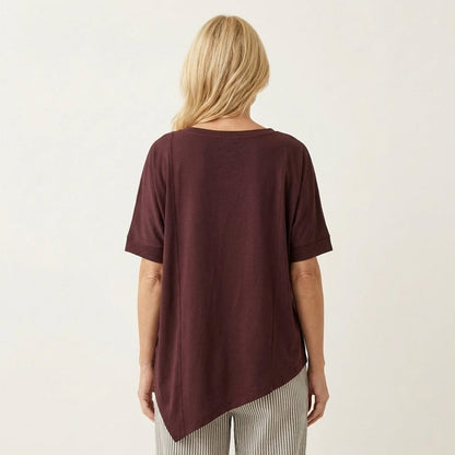 Evangeline | Cotton Asymmetric T-Shirt