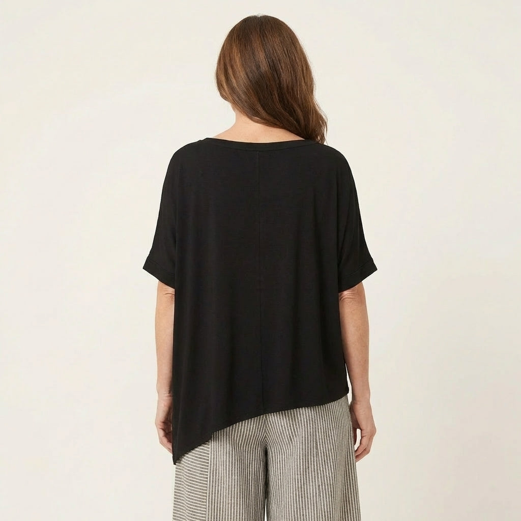Evangeline | Cotton Asymmetric T-Shirt