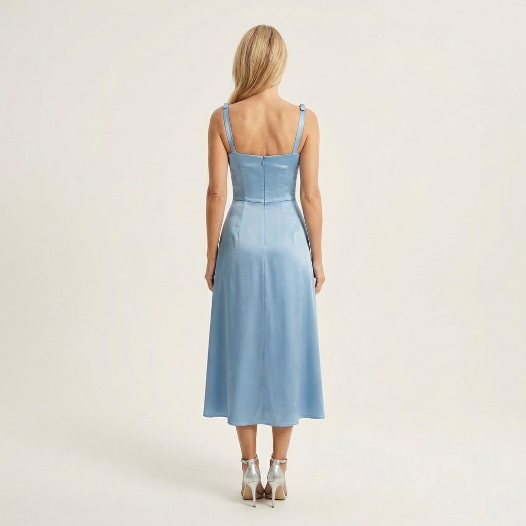 Rose | Two-Tone Slit Midi Dress