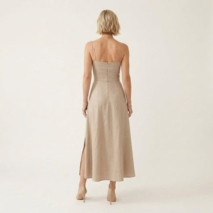 Rose | Two-Tone Slit Midi Dress