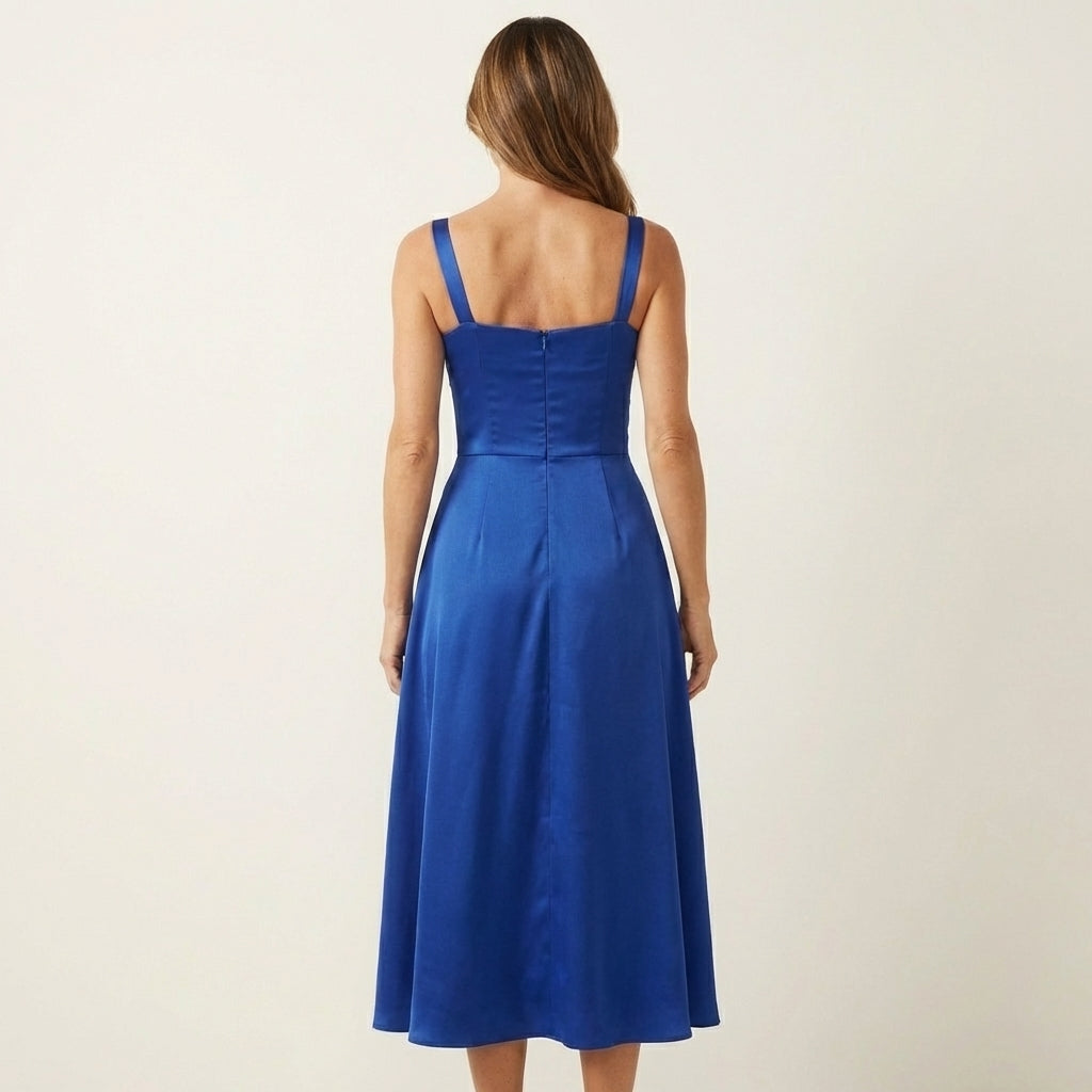 Rose | Two-Tone Slit Midi Dress
