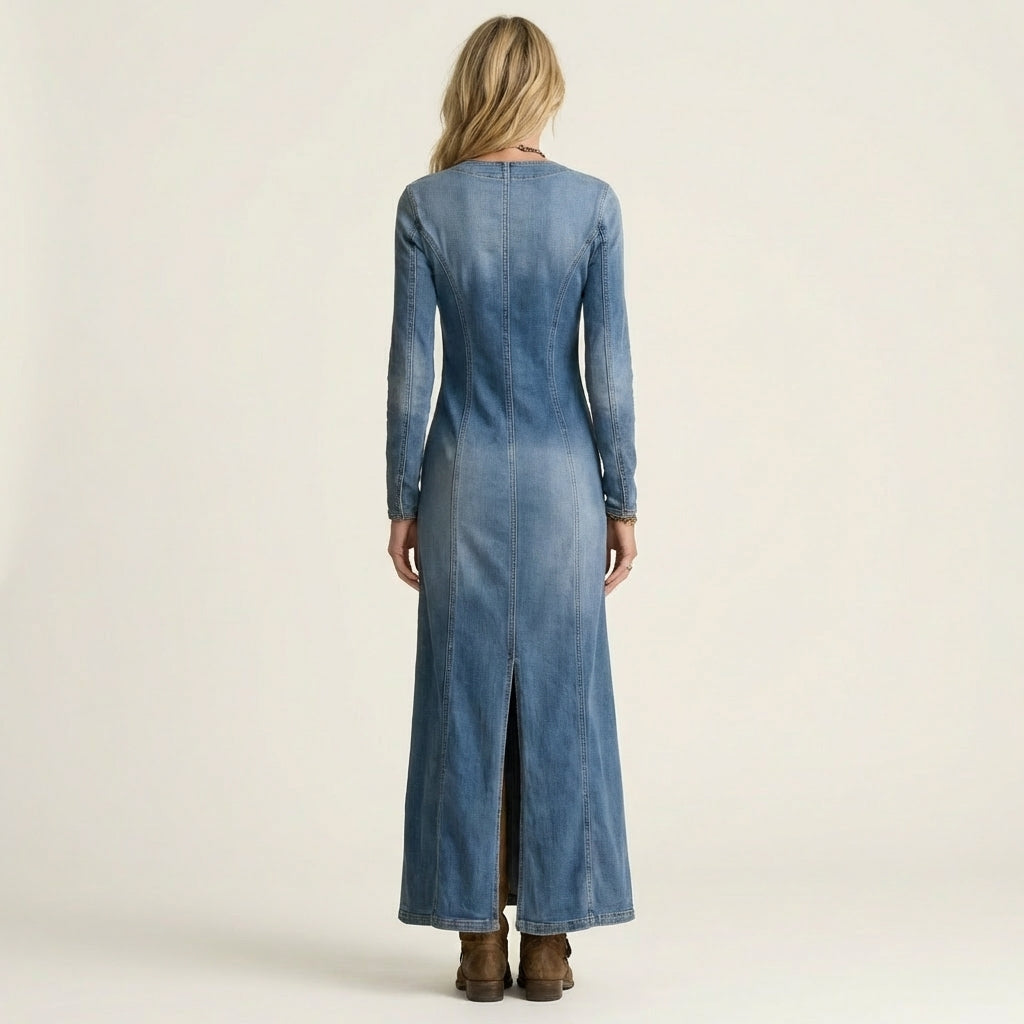 Katya | Denim Maxi Dress