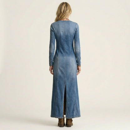 Katya | Denim Maxi Dress