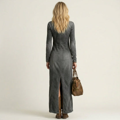 Katya | Denim Maxi Dress