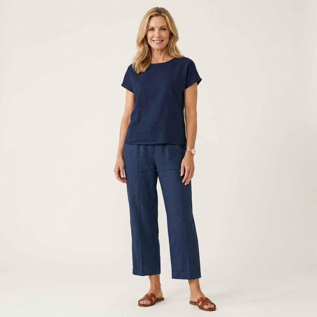Julienne | Linen Crop Pants