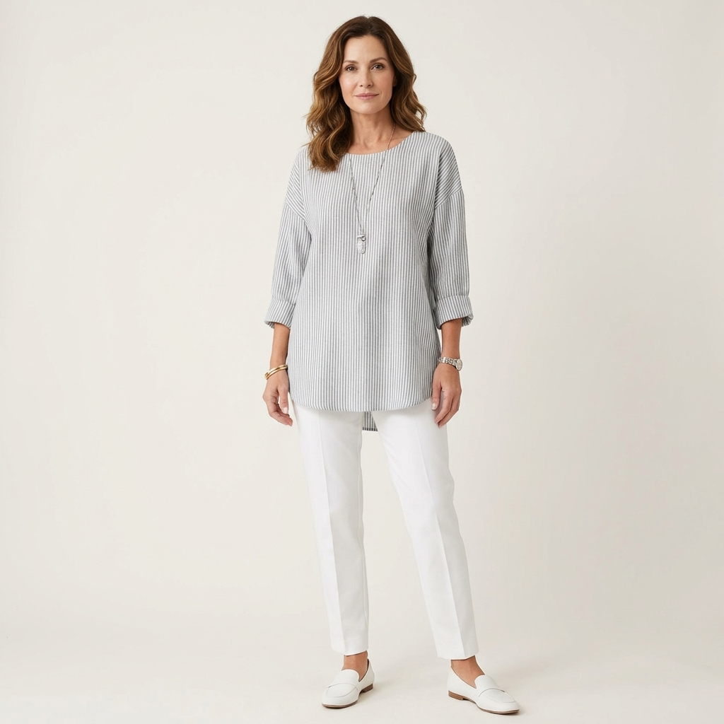 Yesenia | Striped Linen-Look Blouse