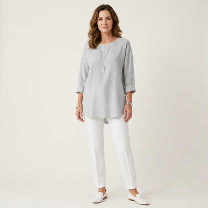 Yesenia | Striped Linen-Look Blouse