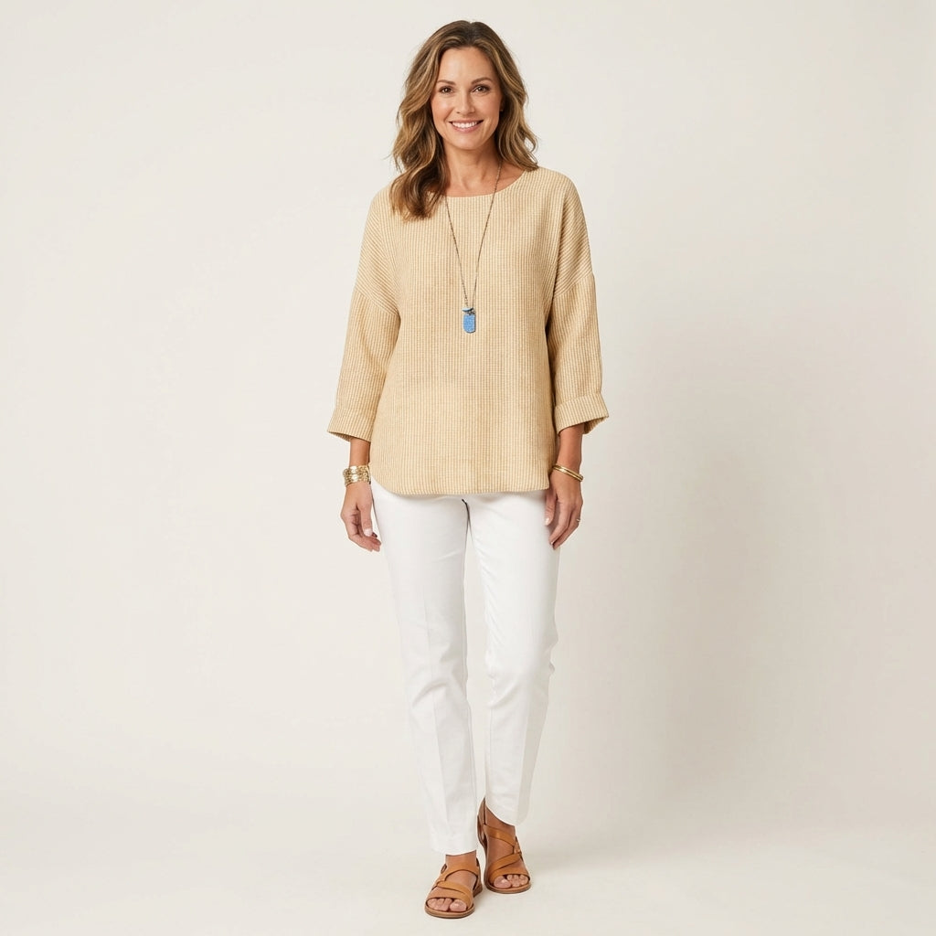 Yesenia | Striped Linen-Look Blouse