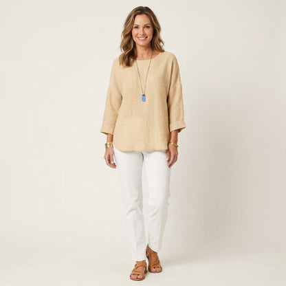Yesenia | Striped Linen-Look Blouse