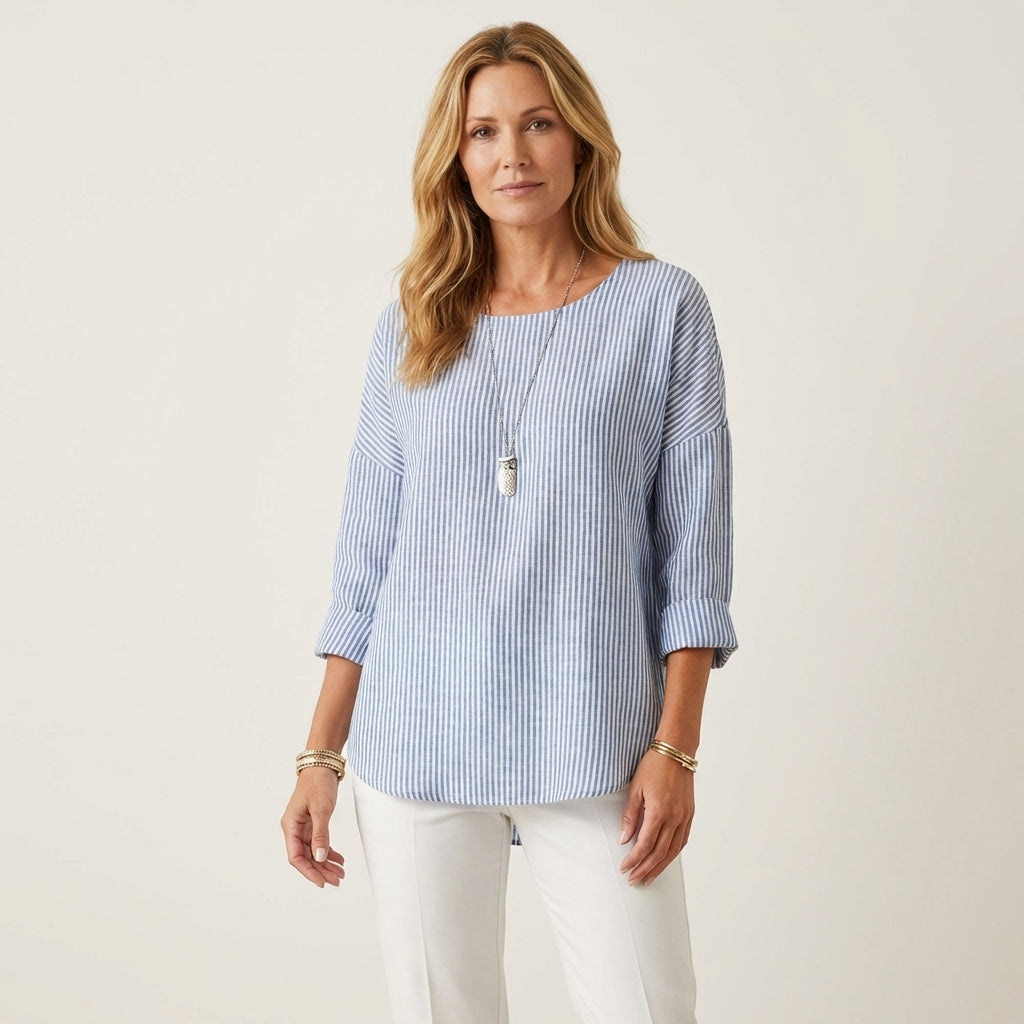 Yesenia | Striped Linen-Look Blouse