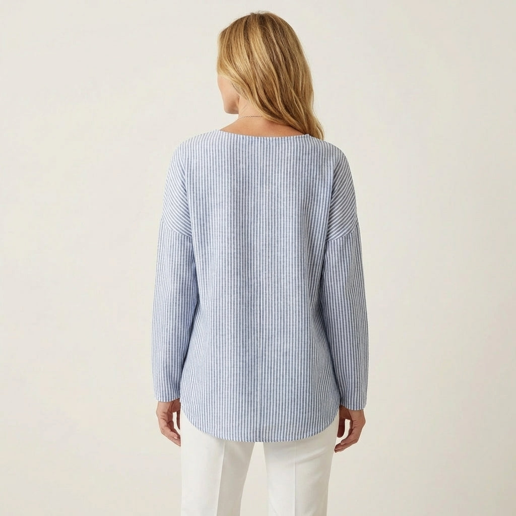 Yesenia | Striped Linen-Look Blouse