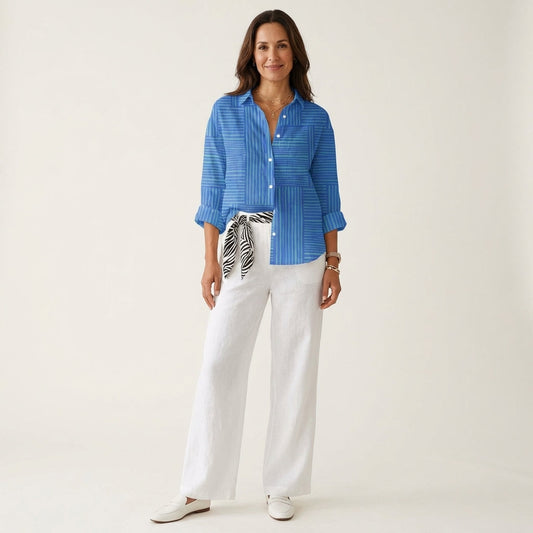 Feline | Stripe-Print Button-Down