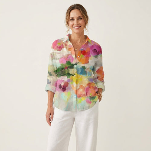 Nalini | Watercolor Floral Button-Down