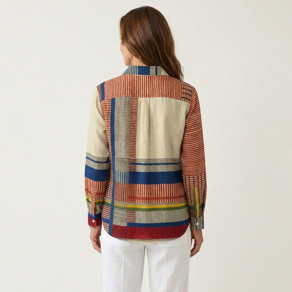 Freyja | Patchwork Print Button-Down