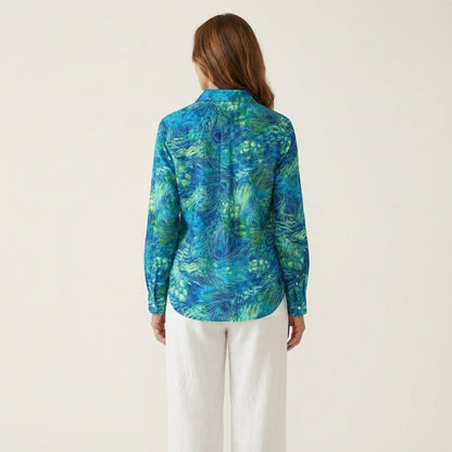 Florina | Peacock Print Button-Down