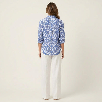 Naoki | Blue Botanical Button-Down