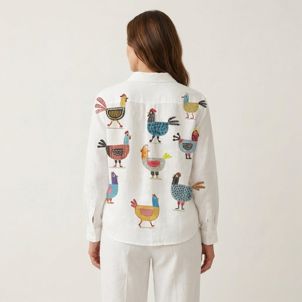 Noama | Chicken Print Button-Down